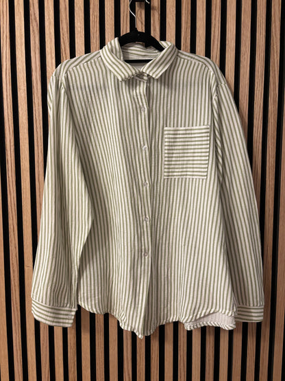 GESTREIFTE BAUMWOLLBLUSE  BRAUN